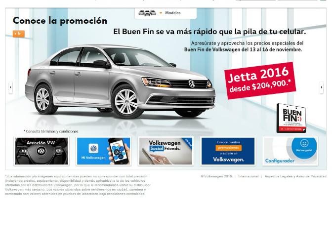 Para los amantes del Jetta, esta es la promoción para el Buen Fin. Foto: Volkswagen 